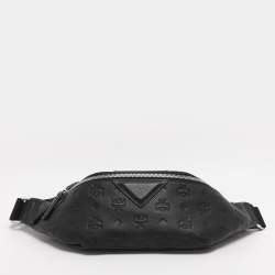 Pre Owned MCM Black Ottomar Monogram Leather Fursten Belt Bag