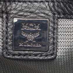 Pre Owned MCM Black Visetos Coated Canvas Small Stark Studded Backpack