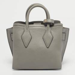 Pre Owned MCM Blue/Grey Leather Mini Milla Tote
