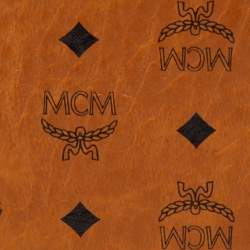 Pre Owned MCM Tan Visetos Coated Canvas Zip Coin Purse