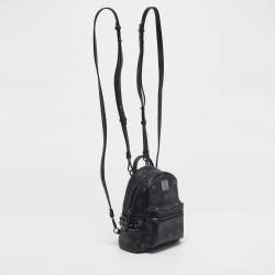 Pre Owned MCM Black Visetos Coated Canvas Mini Stark Side Studs Backpack