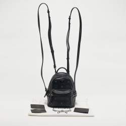 Pre Owned MCM Black Visetos Coated Canvas Mini Stark Side Studs Backpack