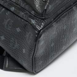 مملوكة مسبقًا حقيبة ظهر إم سي إم ستارك مرصعة كانفاس مقوى فيستوس سوداء صغيرة