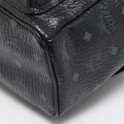 مملوكة مسبقًا حقيبة ظهر إم سي إم ستارك مرصعة كانفاس مقوى فيستوس سوداء صغيرة