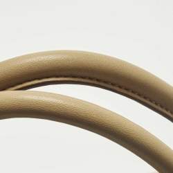 مملوكة مسبقًا MCM Whipstitched Detail Grey Leather Satchel