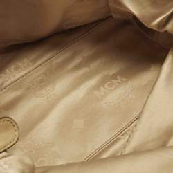 مملوكة مسبقًا MCM Whipstitched Detail Grey Leather Satchel