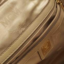 مملوكة مسبقًا MCM Whipstitched Detail Grey Leather Satchel