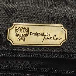 مملوكة مسبقًا حقيبة ظهر إم سي إم برباط جلد مبطن أسود مرصعة