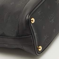 مملوكة مسبقًا حقيبة يد إم سي إم فيسيتوس نايلون سوداء بسحاب علوي