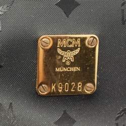 مملوكة مسبقًا حقيبة يد إم سي إم فيسيتوس نايلون سوداء بسحاب علوي