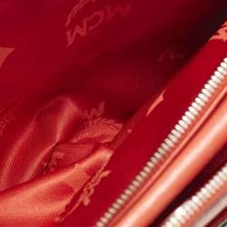 مملوكة مسبقًا MCM Elda Coral Orange Leather Tote