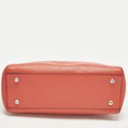مملوكة مسبقًا MCM Elda Coral Orange Leather Tote