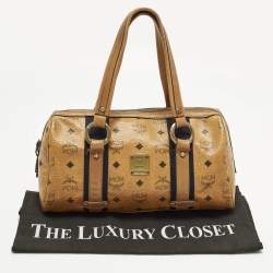 Pre Owned حقيبة ساتشل أم سي أم بوسطن كانفاس مقوى فيستوز بنية