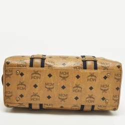 Pre Owned حقيبة ساتشل أم سي أم بوسطن كانفاس مقوى فيستوز بنية