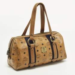 Pre Owned حقيبة ساتشل أم سي أم بوسطن كانفاس مقوى فيستوز بنية