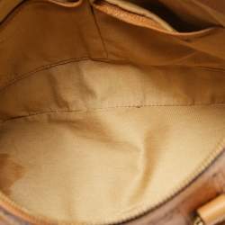 مملوكة مسبقًا MCM Pleated Cognac Coated Canvas and Leather Tote