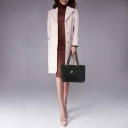 Pre Owned حقيبة إم سي إم قماش وجلد فيستوس سوداء بسحاب علوي