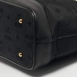 Pre Owned حقيبة إم سي إم قماش وجلد فيستوس سوداء بسحاب علوي