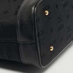 Pre Owned حقيبة إم سي إم قماش وجلد فيستوس سوداء بسحاب علوي