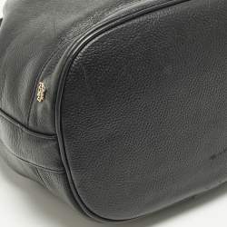 مملوكة مسبقًا MCM Black Logo Studded Leather Drawstring Bucket Bag