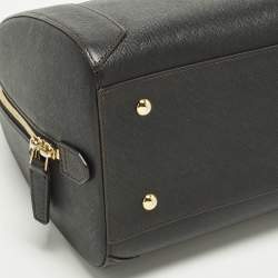 Pre Owned حقيبة إم سي إم بوسطن جلد أسود