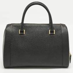 Pre Owned حقيبة إم سي إم بوسطن جلد أسود