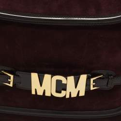 Pre Owned حقيبة يد إيم سي إم توت شامواه وبرغندي جلد براءات الاختراع