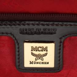 Pre Owned حقيبة يد إيم سي إم توت شامواه وبرغندي جلد براءات الاختراع