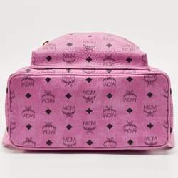 مملوكة مسبقًا حقيبة ظهر إم سي إم مرصعة ستارك صغيرة-متوسطة كانفاس مقوى فيستوس وردية