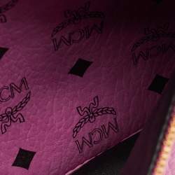 مملوكة مسبقًا حقيبة ظهر إم سي إم مرصعة ستارك صغيرة-متوسطة كانفاس مقوى فيستوس وردية