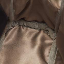 Pre Owned حقيبة ظهر إم سي إم صغيرة مرصعة جلد أسود/رمادي ستارك