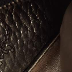 Pre Owned حقيبة ظهر إم سي إم صغيرة مرصعة جلد أسود/رمادي ستارك