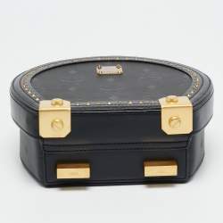مملوكة مسبقًا MCM Black Studded Berlin Black Coated Canvas Round Bag