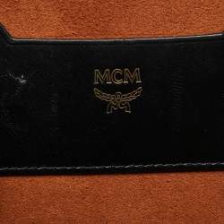 مملوكة مسبقًا MCM Black Studded Berlin Black Coated Canvas Round Bag