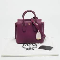 Pre Owned MCM Milla Park Avenue Mini Purple Leather Tote