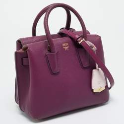 Pre Owned MCM Milla Park Avenue Mini Purple Leather Tote