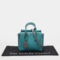 Pre Owned MCM Milla Park Avenue Mini Light Blue/Grey Leather Tote