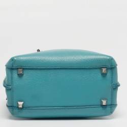 Pre Owned MCM Milla Park Avenue Mini Light Blue/Grey Leather Tote