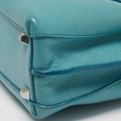 Pre Owned MCM Milla Park Avenue Mini Light Blue/Grey Leather Tote