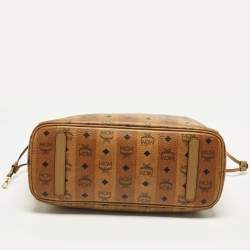 مملوكة مسبقًا حقيبة يد إم سي إم فيستوس تان كانفاس مقوى قابلة للعكس