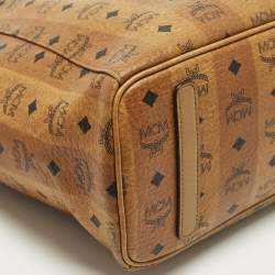 مملوكة مسبقًا حقيبة يد إم سي إم فيستوس تان كانفاس مقوى قابلة للعكس