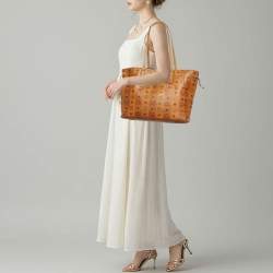 مملوكة مسبقًا حقيبة يد إم سي إم فيستوس تان كانفاس مقوى قابلة للعكس