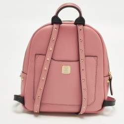 مملوكة مسبقًا MCM Studded Pink Leather Backpack