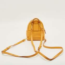 Pre Owned MCM Stark Mini Yellow Leather Studded Backpack