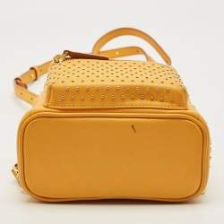 Pre Owned MCM Stark Mini Yellow Leather Studded Backpack