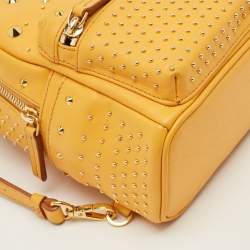 Pre Owned MCM Stark Mini Yellow Leather Studded Backpack