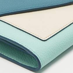 Pre Owned محفظة إم سي إم جلد ثلاثي الألوان على سلسلة