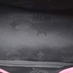 مملوكة مسبقًا MCM Stark Studded Small Pink Visetos Coated Canvas Backpack