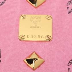 مملوكة مسبقًا MCM Stark Studded Small Pink Visetos Coated Canvas Backpack