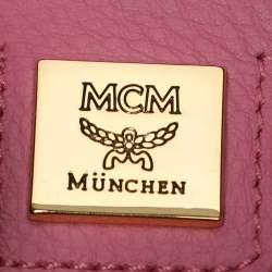 مملوكة مسبقًا MCM Stark Studded Small Pink Visetos Coated Canvas Backpack